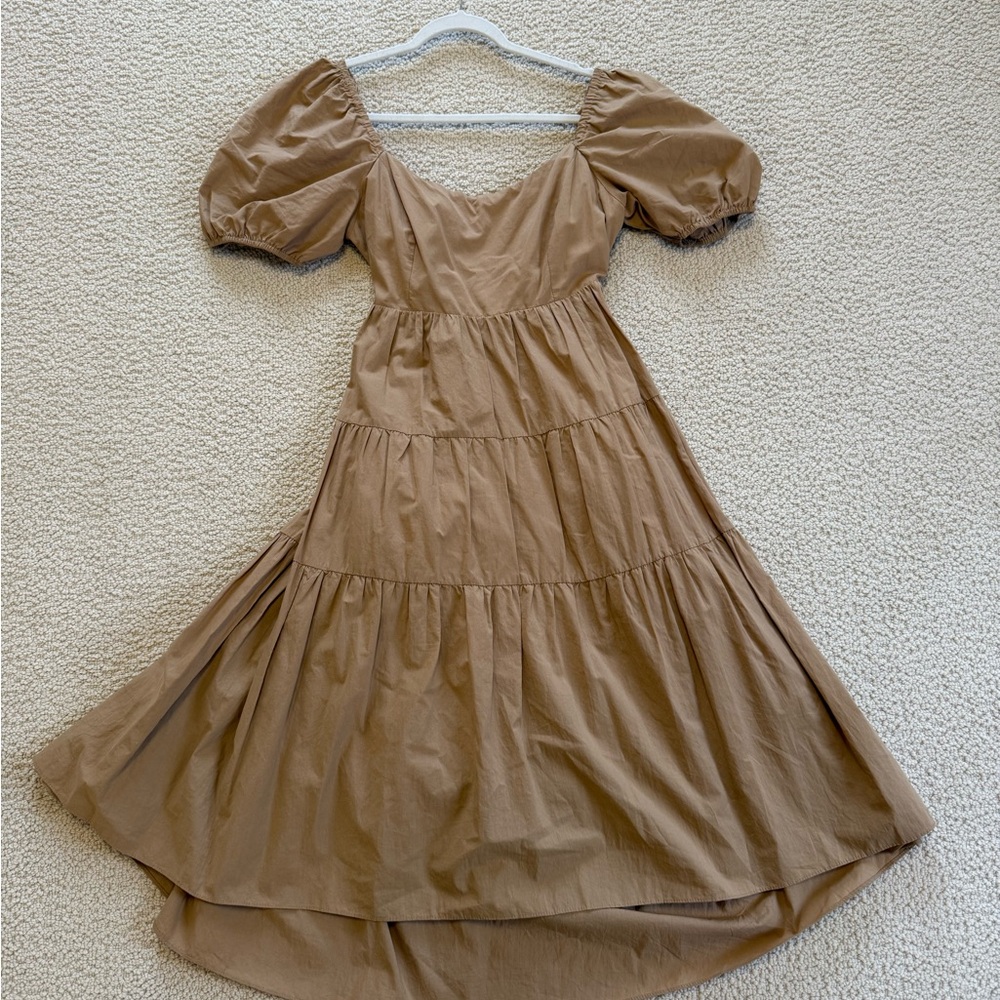 Women’s Boutique Beige Puff Sleeve Dress